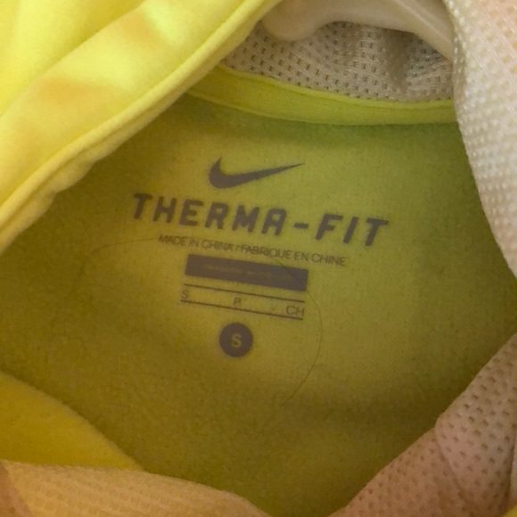 Nike Neon Yellow and White therma-fit Hoodie - Picture 7 of 7